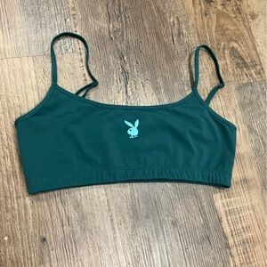 PLAYBOY by Pacsun Women's Teal Bra Top